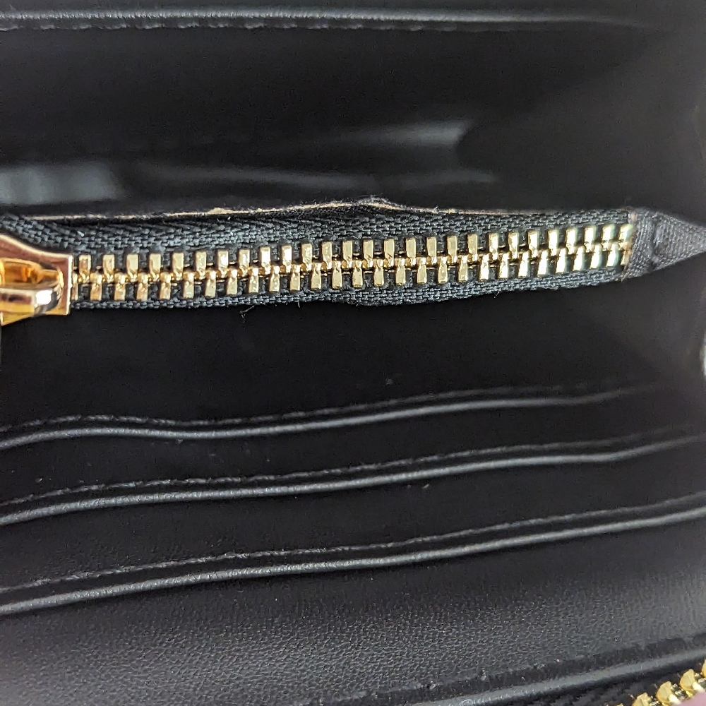 Skullette Brand Purple Roses & Skulls Vegan Leather Wallet New! - Picture 6 of 11